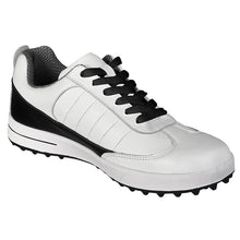 New Men'S Golf Shoe Sports Shoes Top Layer Leather Waterproof Breathable (White)