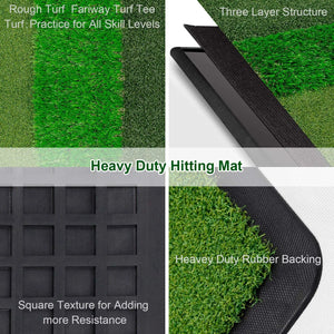 Golf Hitting Mat Mini Fairway Hitting Grass Mat Training Aids for Indoor/Outdoor Practice Turf Anti-Slip Rubber