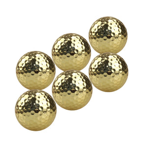 6 Pcs Two Layer Golden Golf Balls Golf Practice Balls Training Two Pieces Balls as Gift