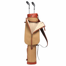 Vintage Golf Club Bag Carrier Pencil Style Canvas & Leather Fleece Padded Golf Sticks Case Cover Sunday Bag 89CM